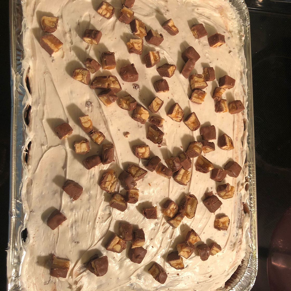 Marshmallow Chocolate Poke Cake