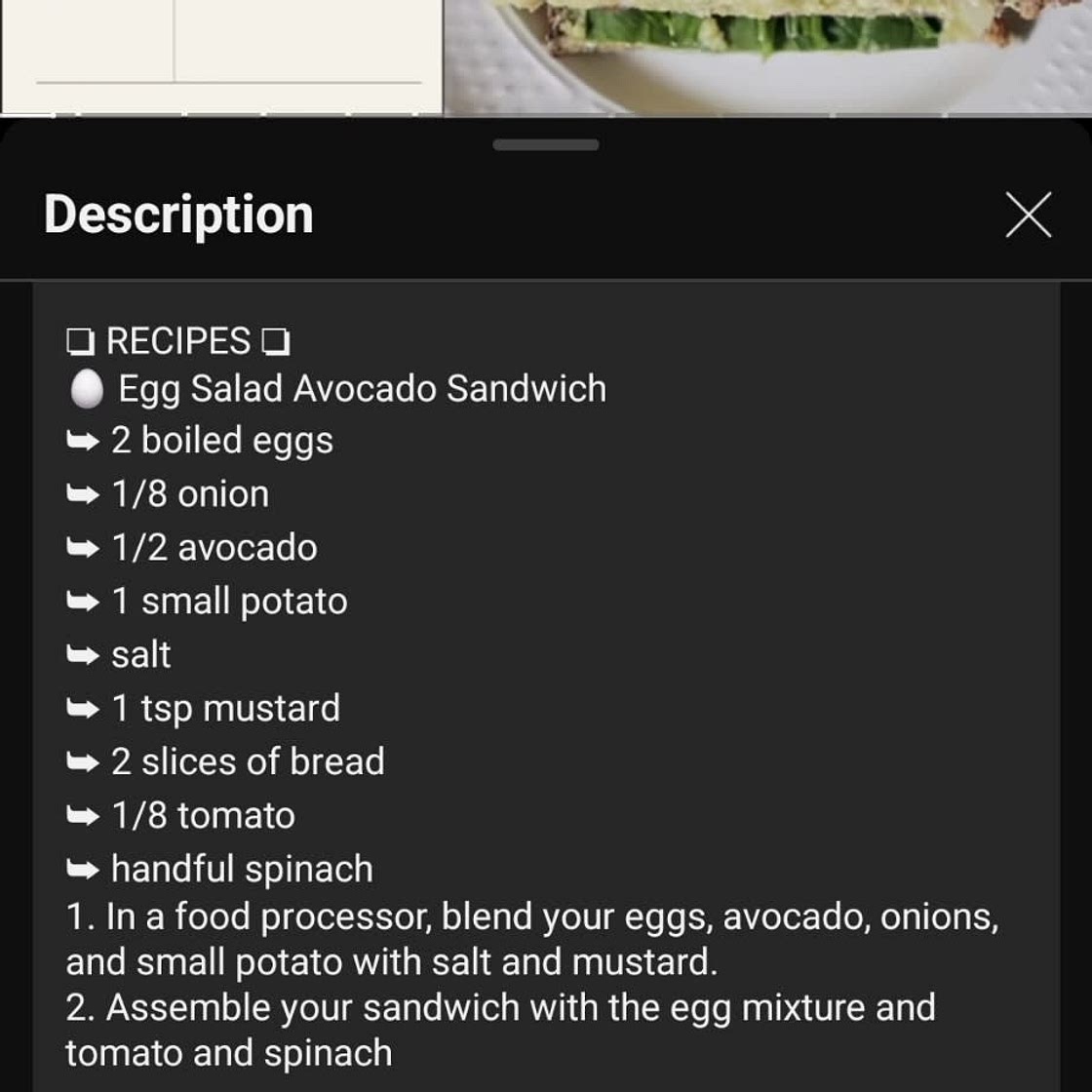 Egg avocado mustard sandwich spread