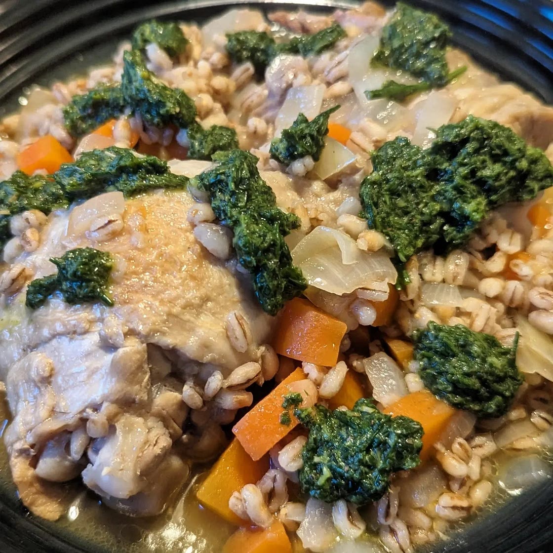 Chicken & pearl barley risotto
