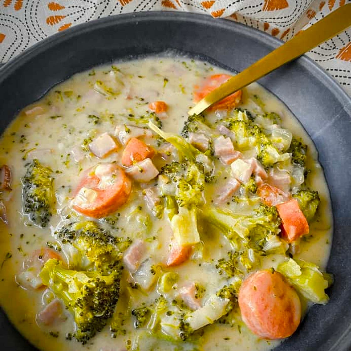 Broccoli Cheddar Soup with Ham