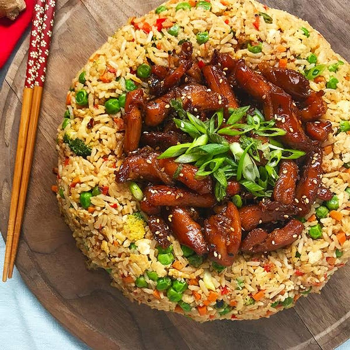 Teriyaki chicken fried rice dome