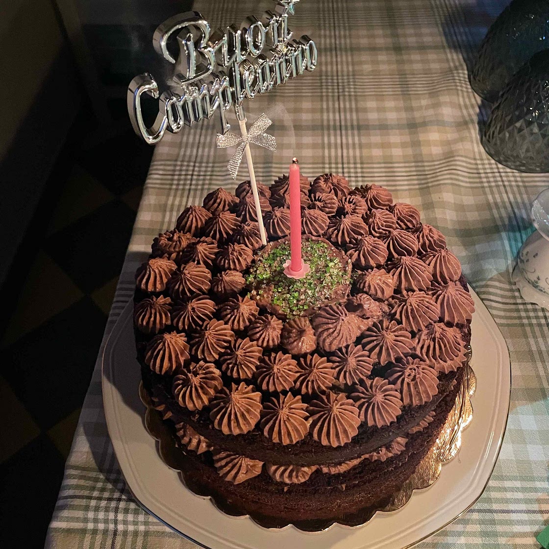 Chocolate Cake with Chocolate Custard Buttercream