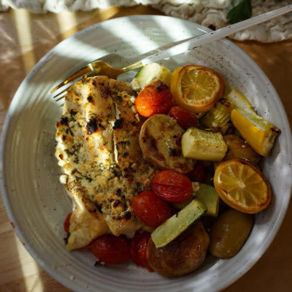 Sheet Pan Lemmon and Fetta Chicken and Vegetable