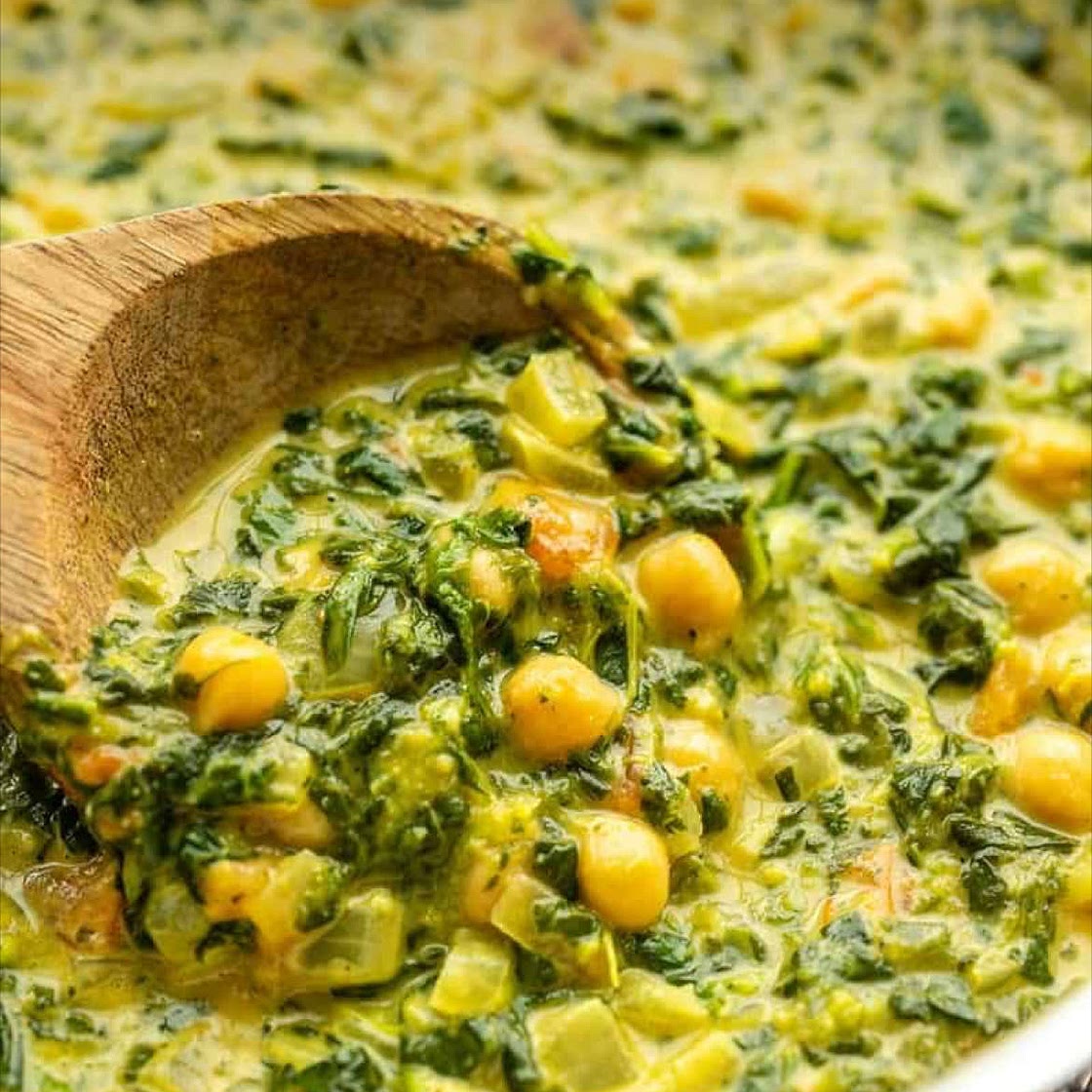 Chana Saag curry chick pea soup
