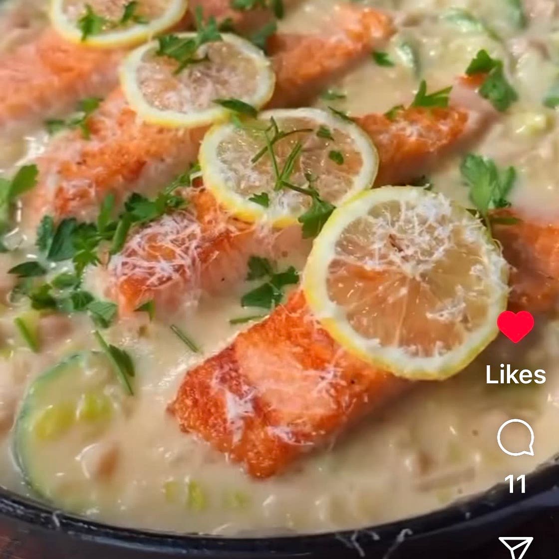 One Pan Creamy Lemon, Garlic and Parmesan Salmon