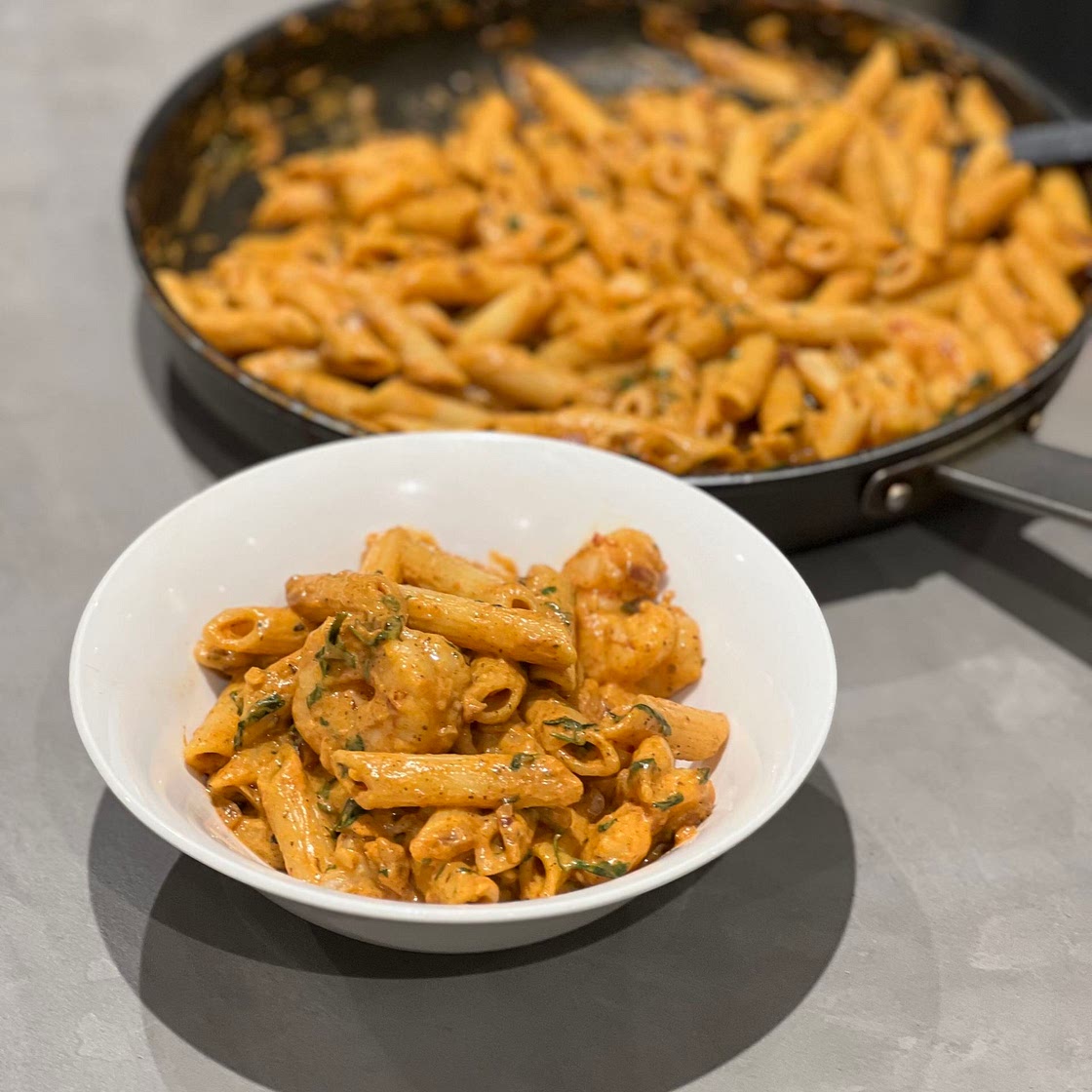Creamy Prawn Gochujang Pasta