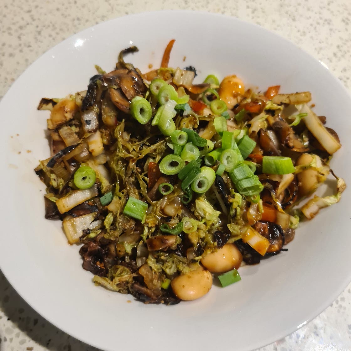 Mushroom, Cabbage and Bean Stir Fry