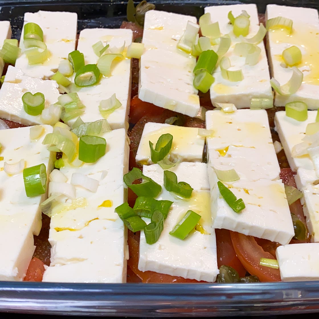 Tomato feta oven snack