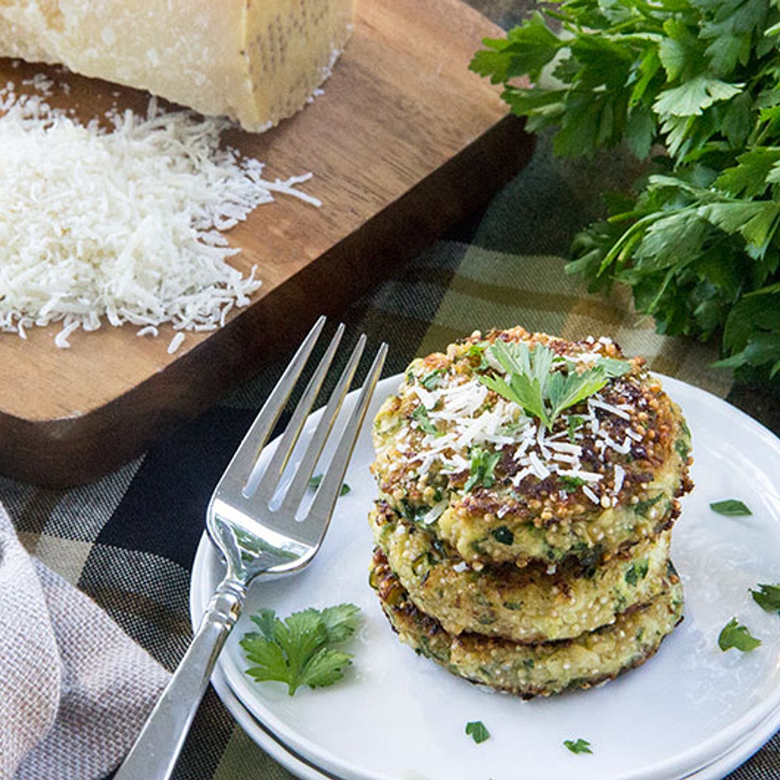 Zucchini Quinoa Fritters with Parmesan