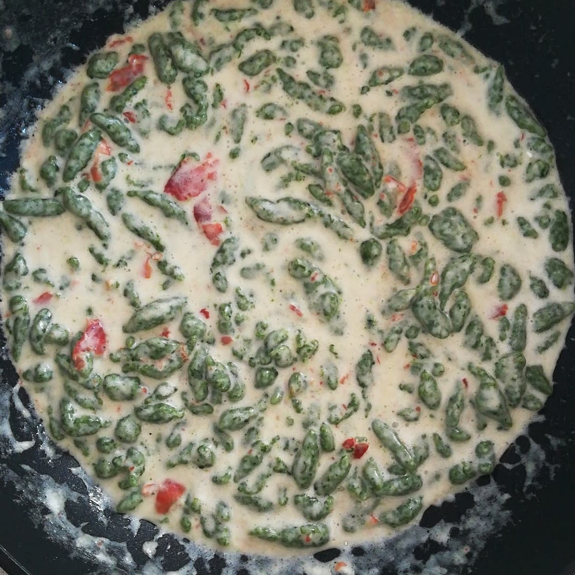 Spätzle con panna e speck
