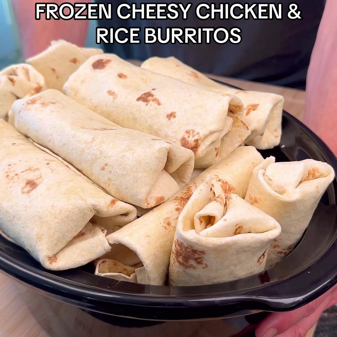 Frozen Cheesy Chicken & Rice Burritos - Slow Cooker