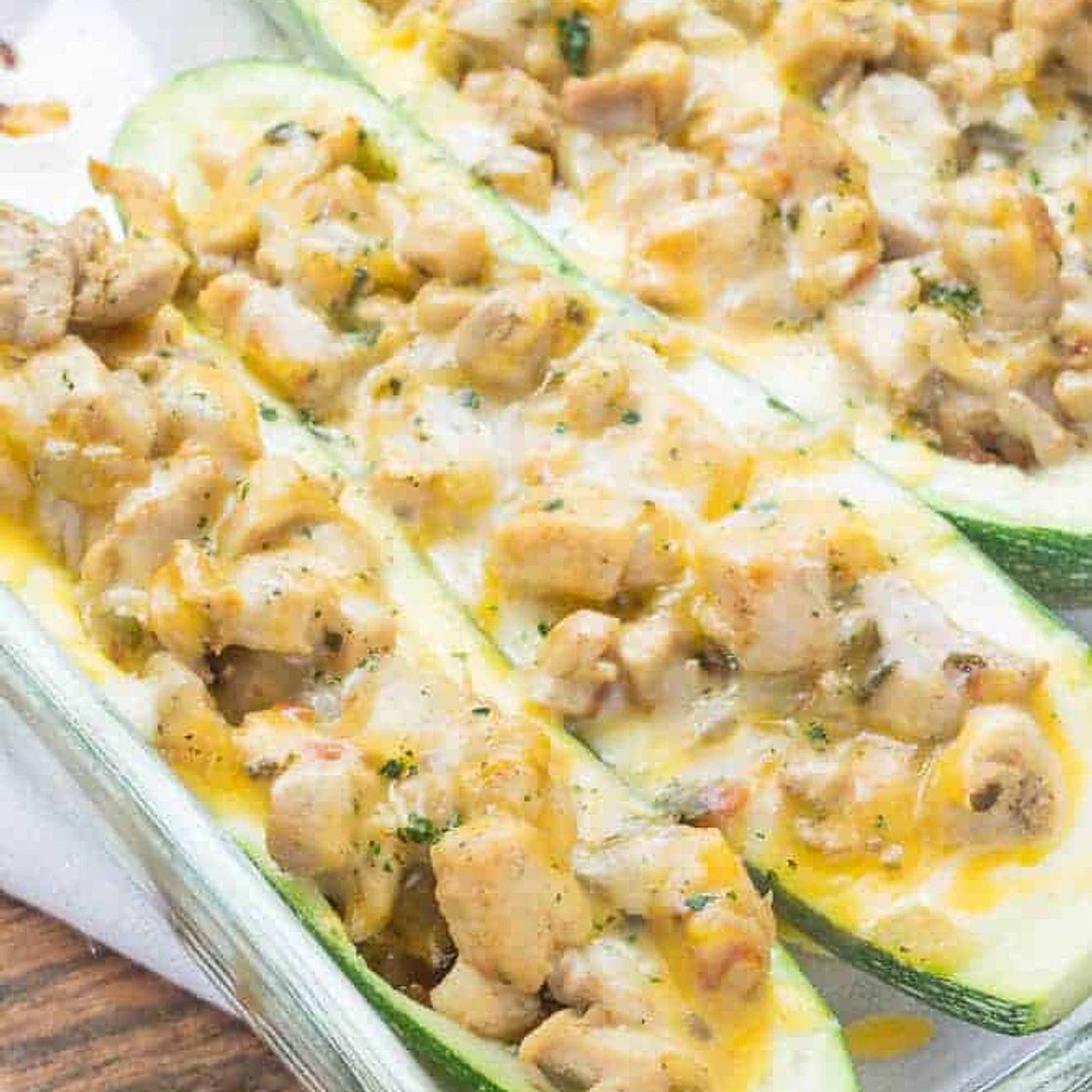 Zucchini Taco Boats with Chicken