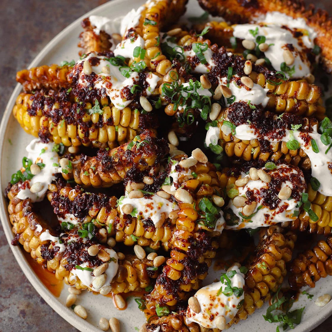 Vegan Corn Ribs with Aleppo Chili Butter & Lime Zest Cream Cheese