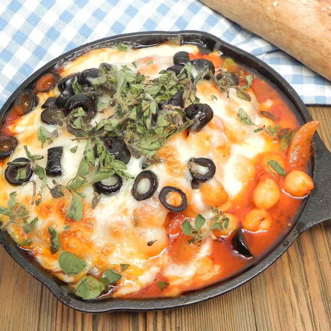 Cheesy Skillet Chickpeas