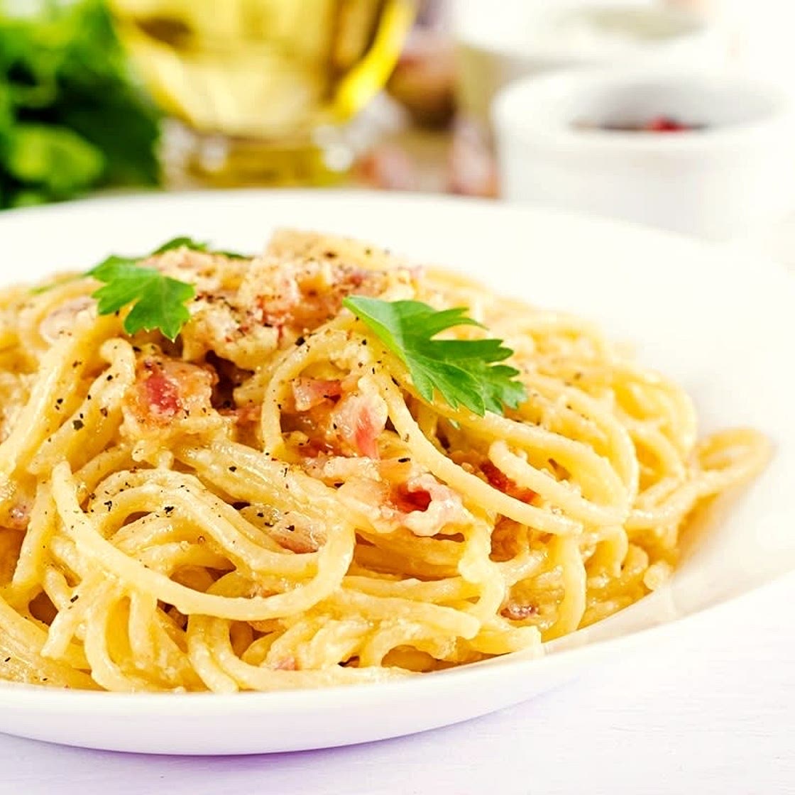Dairy free pasta carbonara 