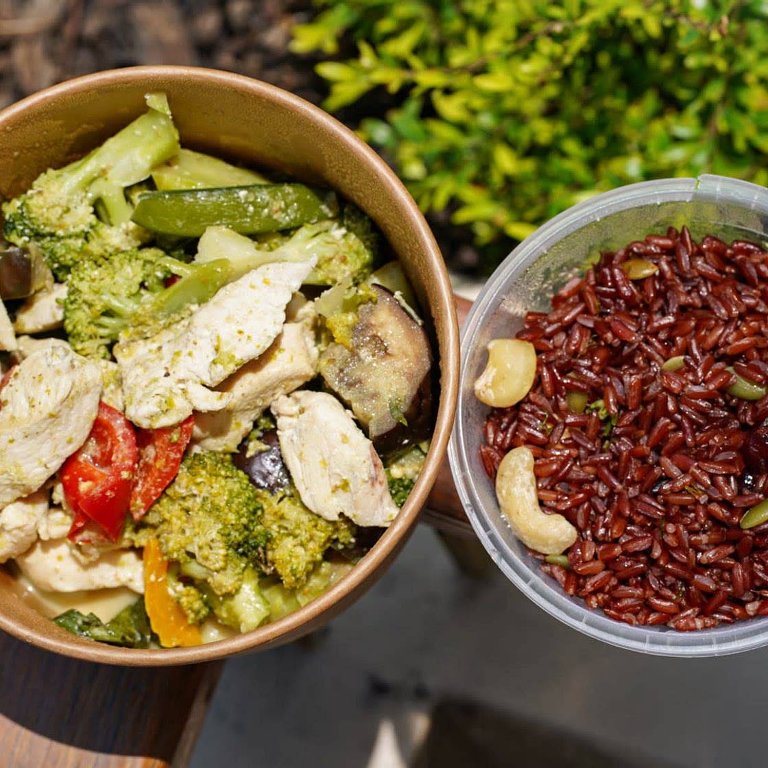 Green curry and rice