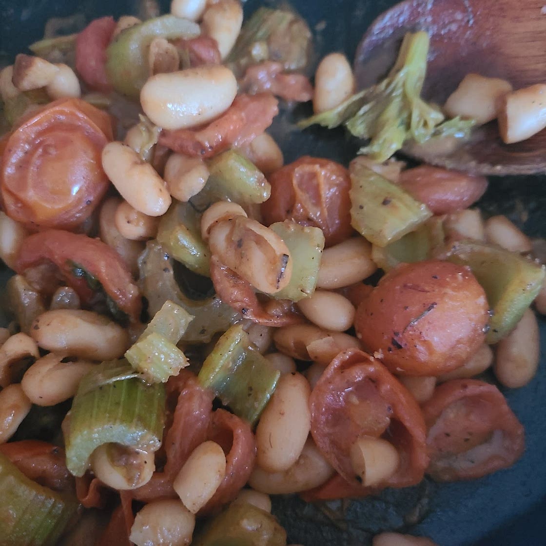 Saucy White Beans with Spinach