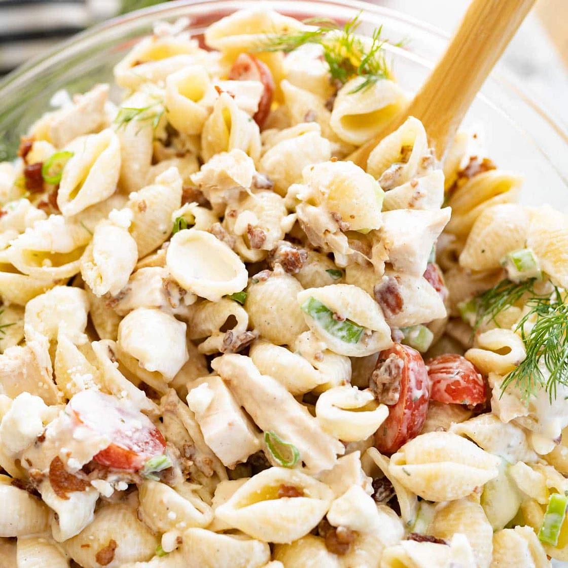 Chicken Bacon Ranch Pasta Salad
