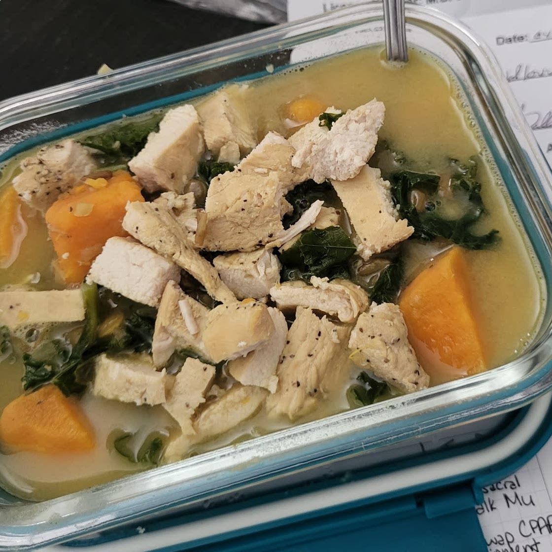 Ginger Sweet Potato and Coconut Milk Stew with Lentils and Kale
