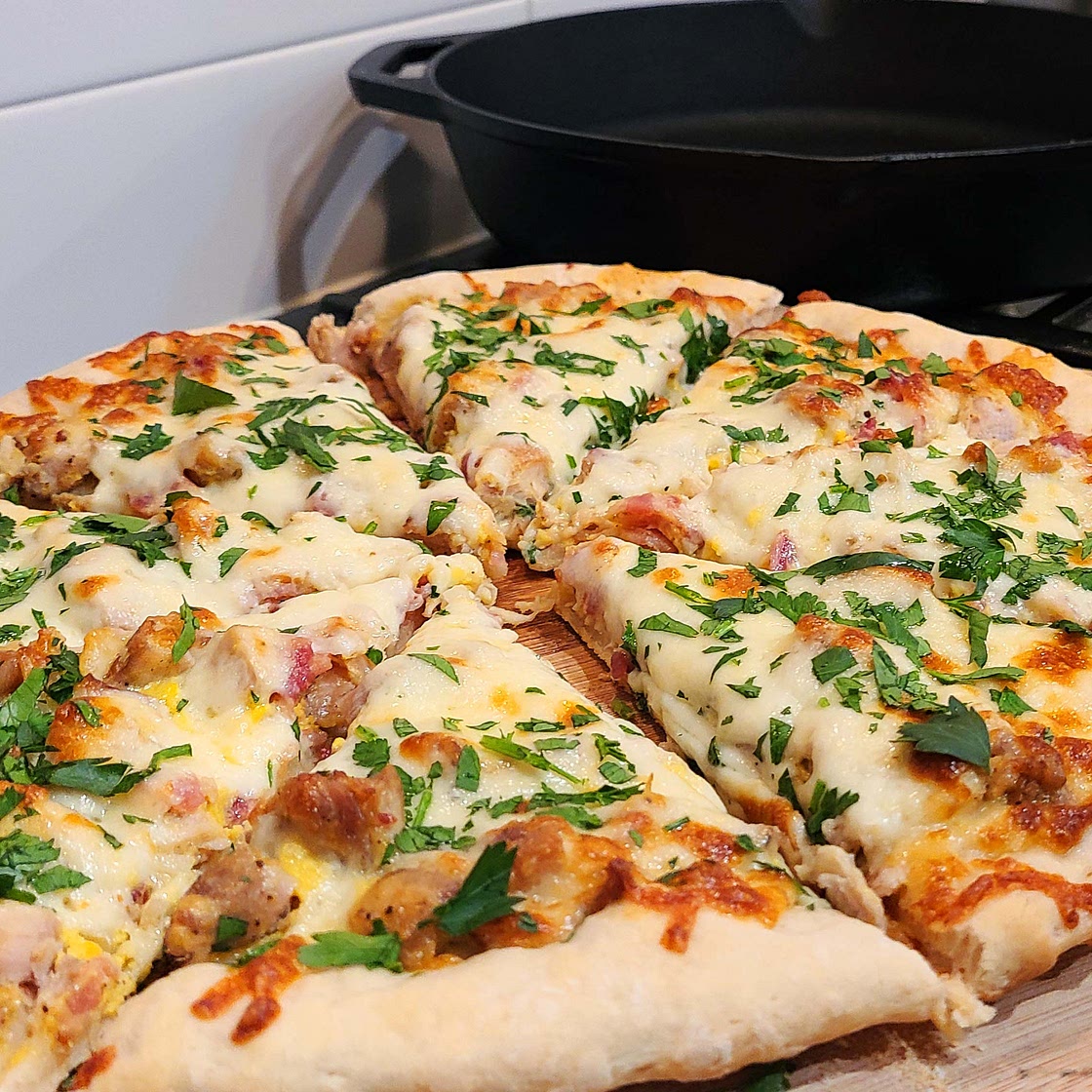 Chicken Carbonara Pizza