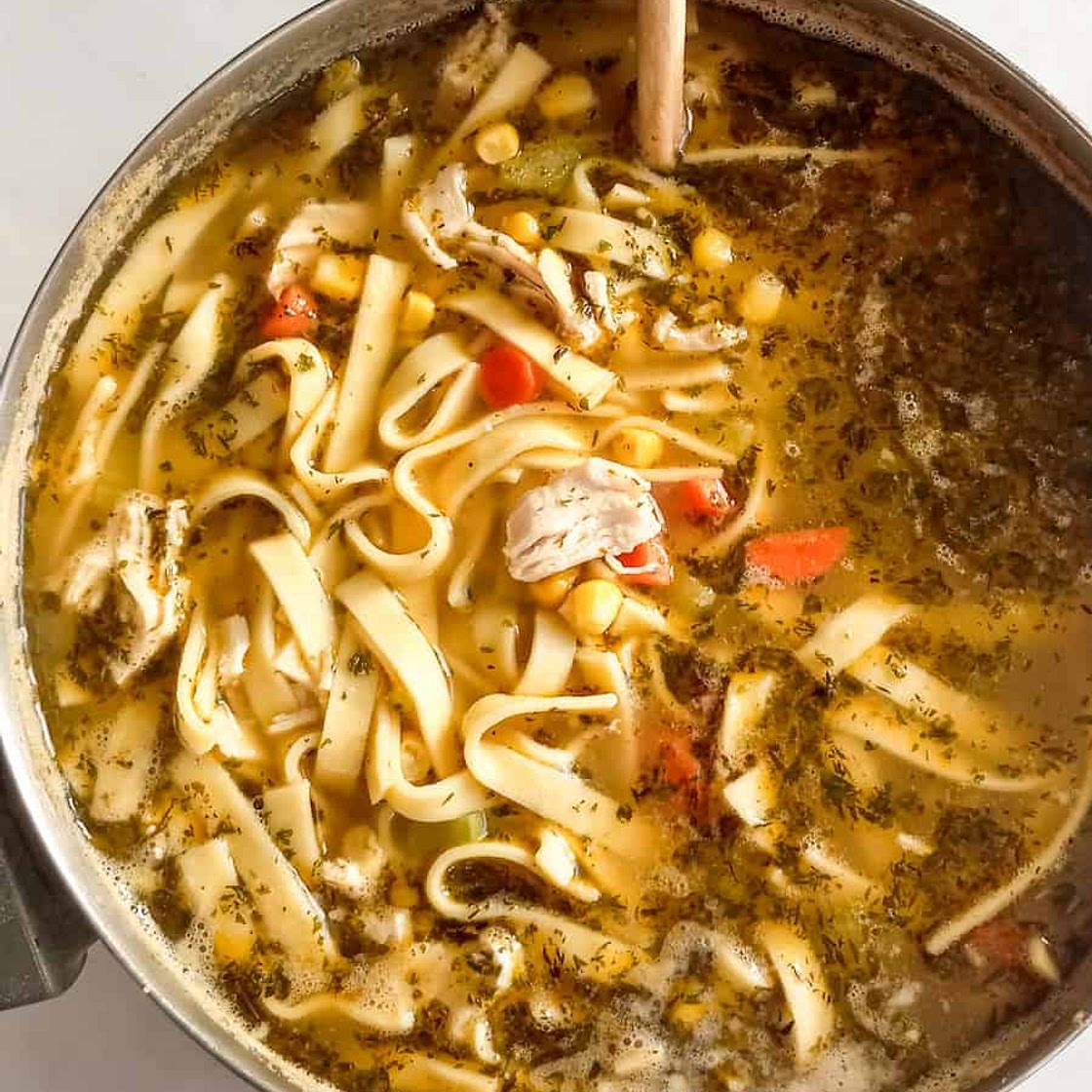 Amish Chicken Corn Noodle Soup Recipe