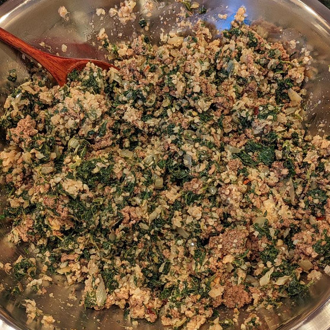 Lebanese Riced Cauliflower Casserole