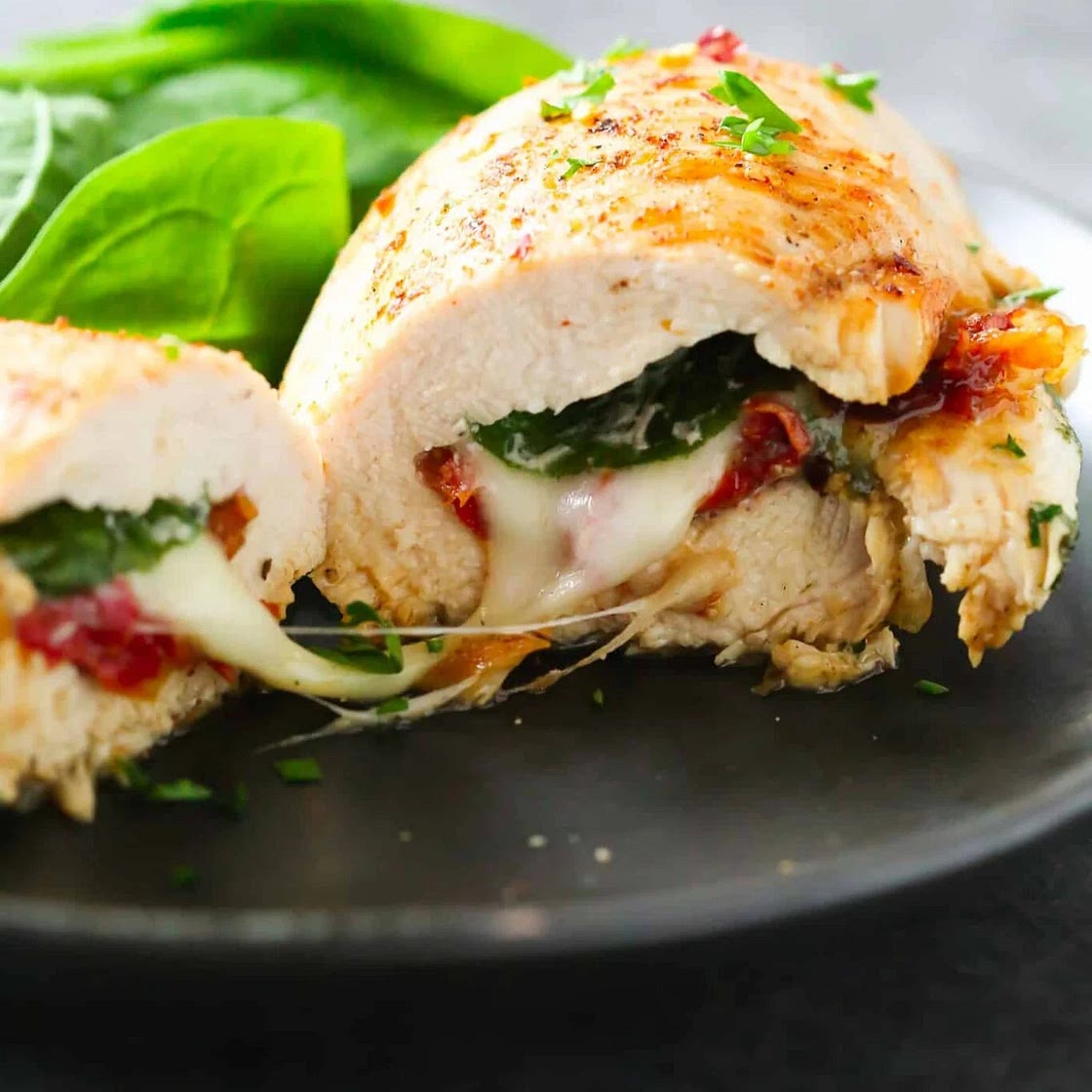 Spinach and Tomato Stuffed Chicken Breast