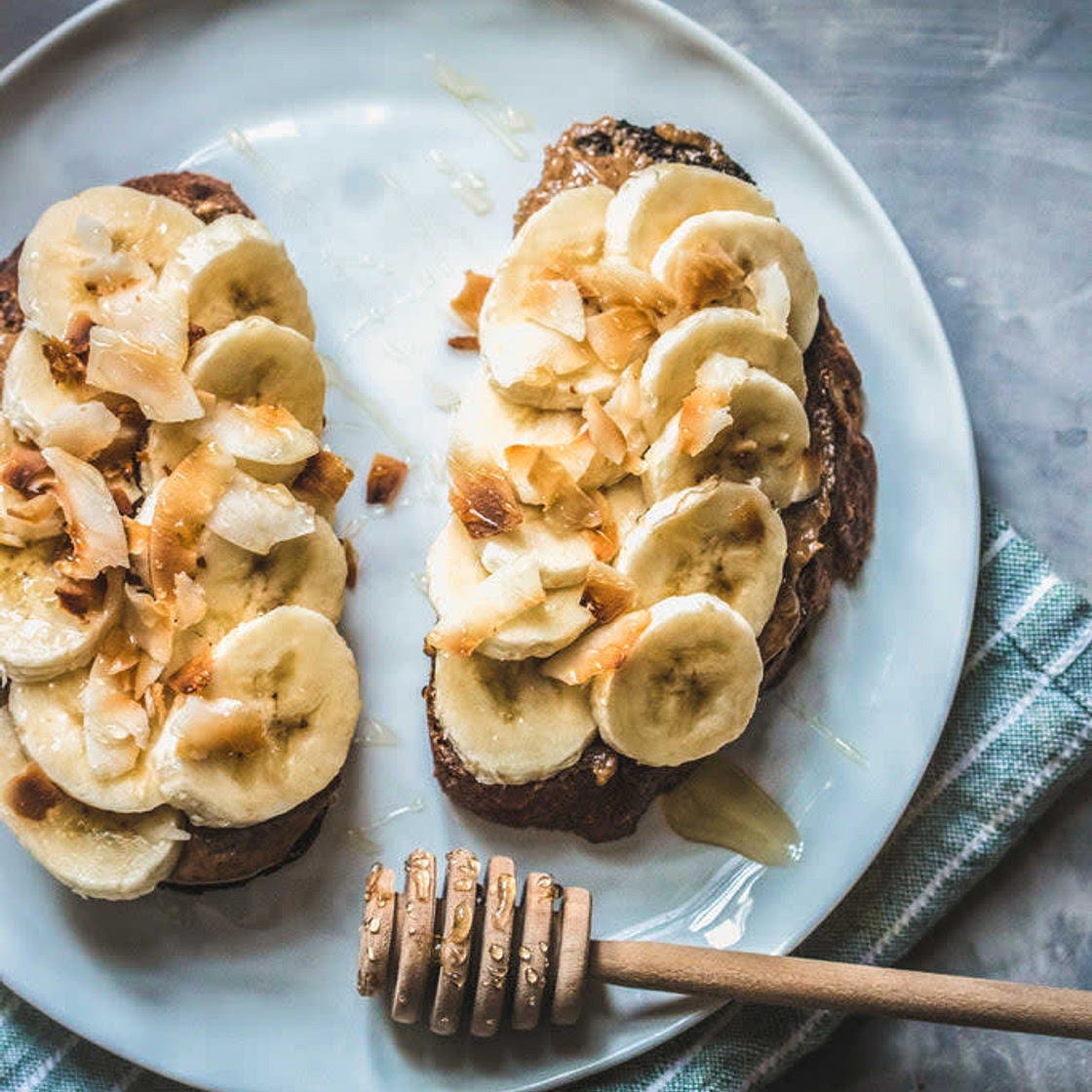 Peanut butter and banana toast