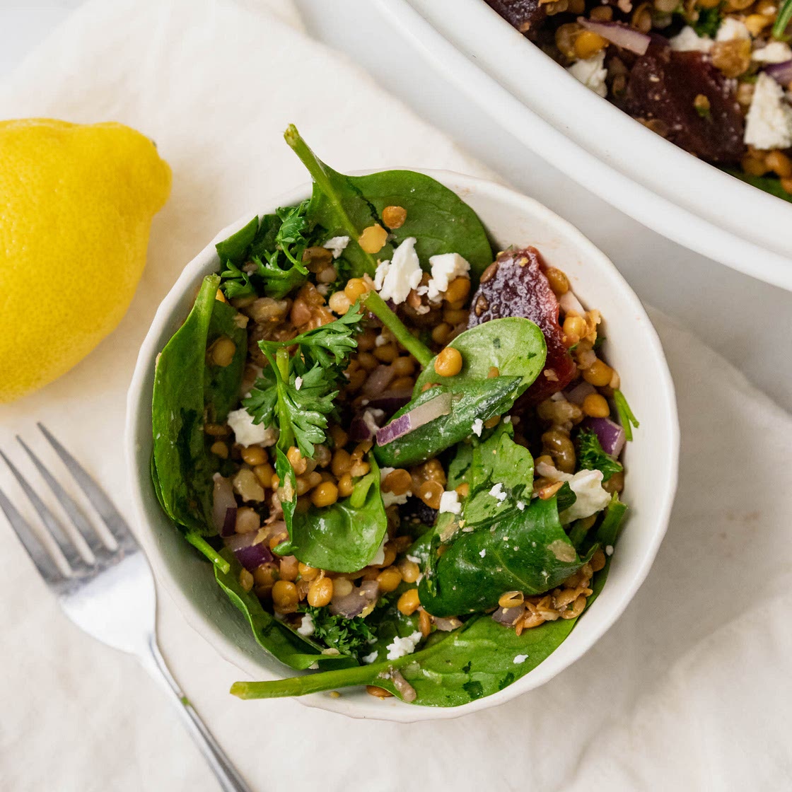 Roasted Beet, Feta and Lentil Salad