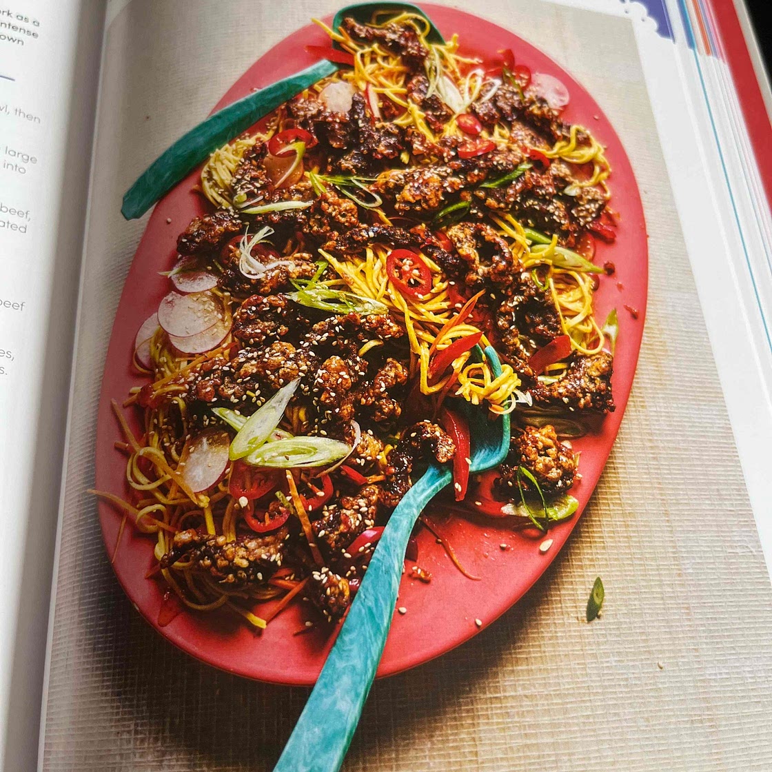 Crispy chilli beef noodle salad 