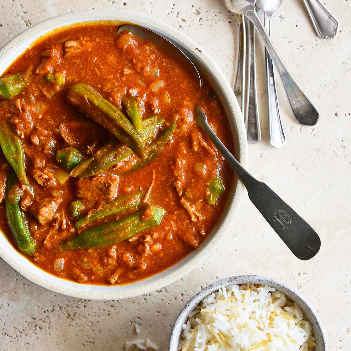 Persian Okra Stew (Khoresh Bamieh)