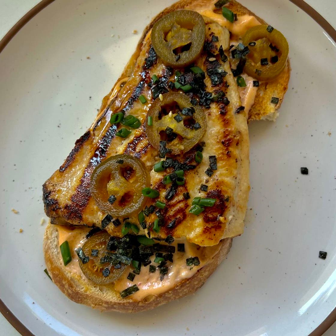 Open Faced, Asian Fusion Catfish Sandwich