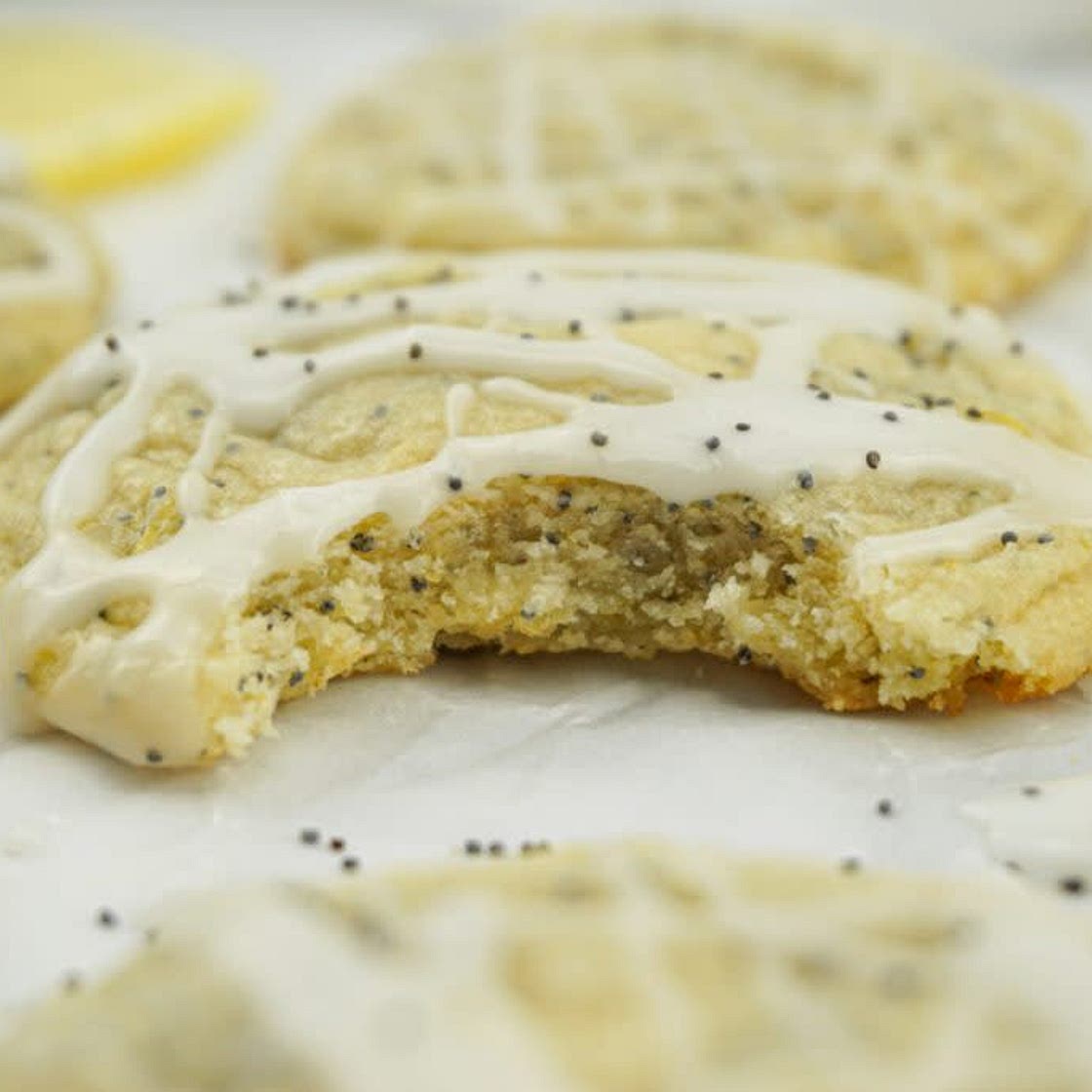 Iced Lemon Poppy Seed Cookies