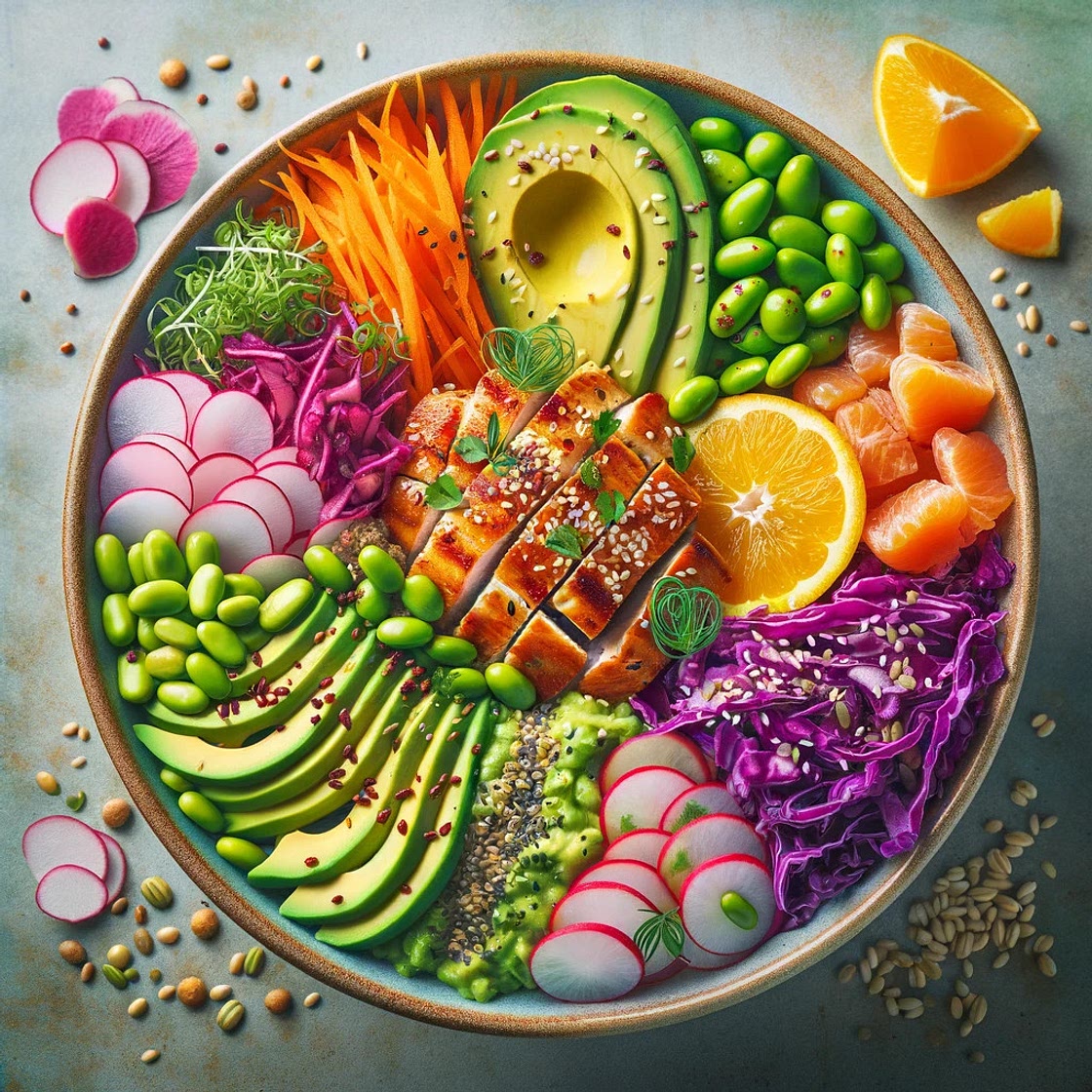 Poké riz poulet ananas