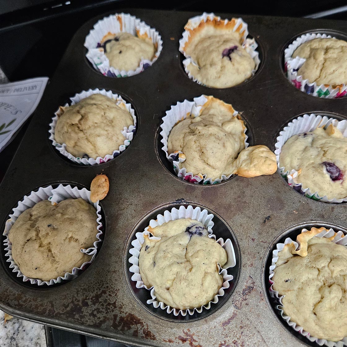 Banana blueberry breakfast muffin