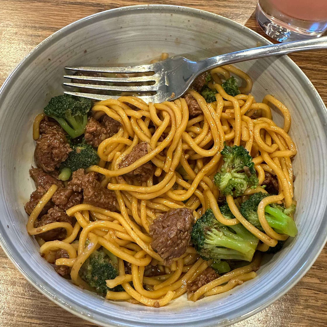 Beef broccoli pasta
