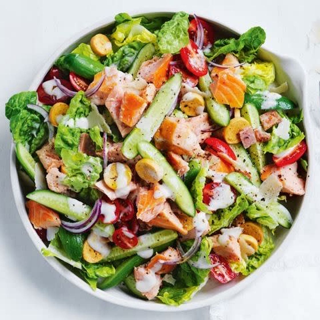 Salmon Caesar salad 