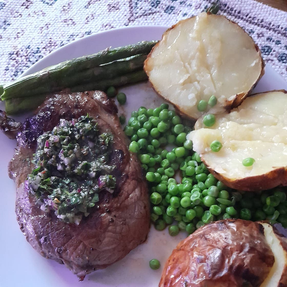 Steak with chimichurri sauce