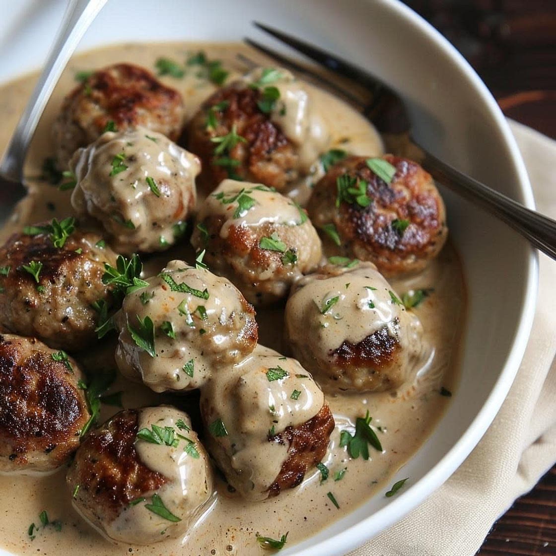 Easy Meatballs in Dijon Gravy
