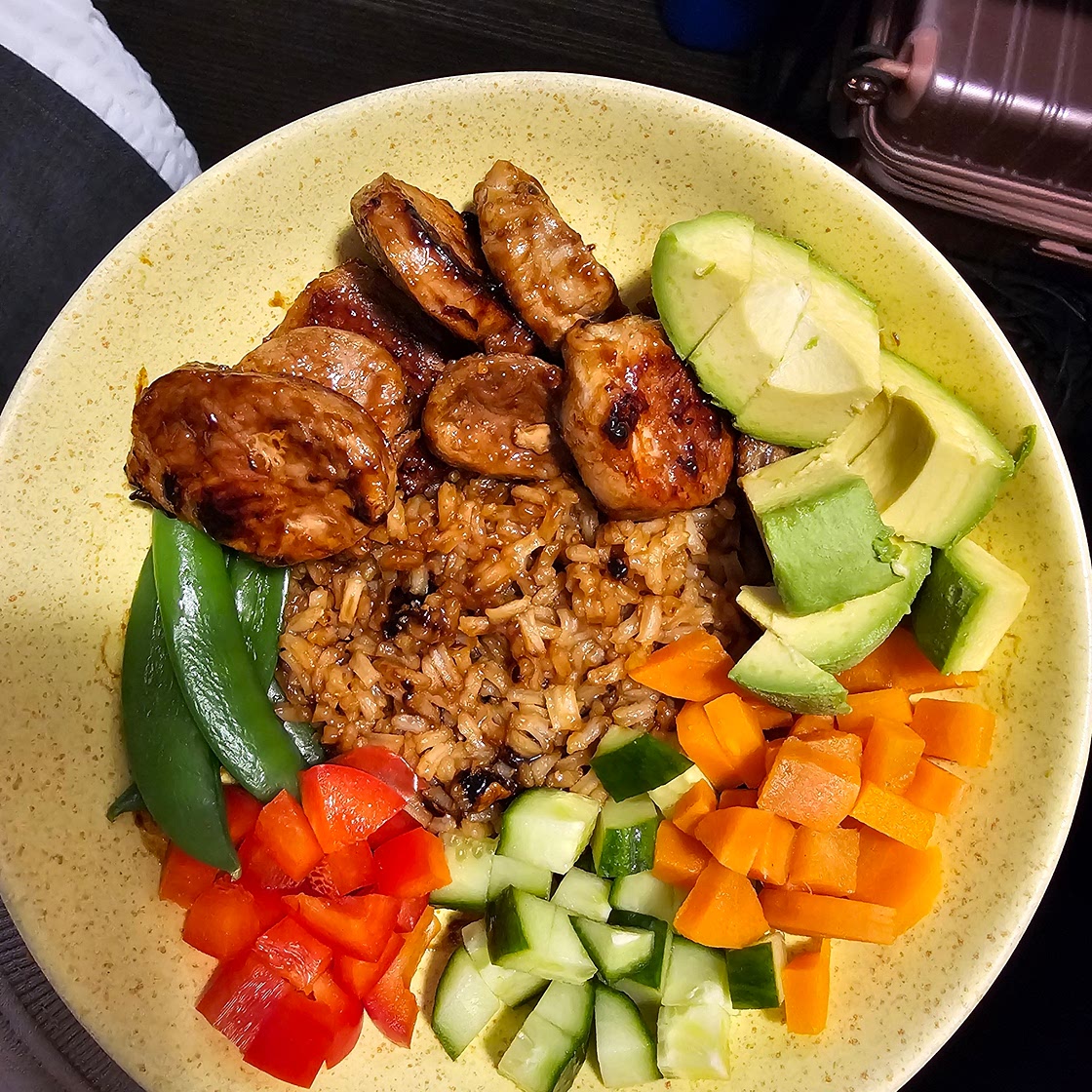 Teryaki poke bowl with protein