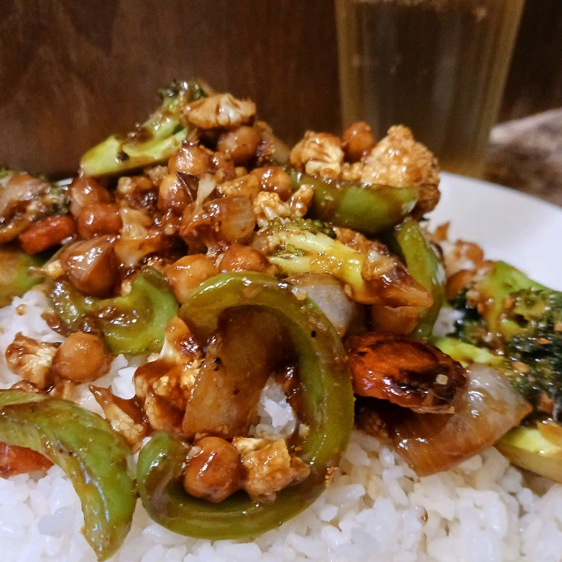 Hot Honey Sticky Cauliflower and Chickpeas