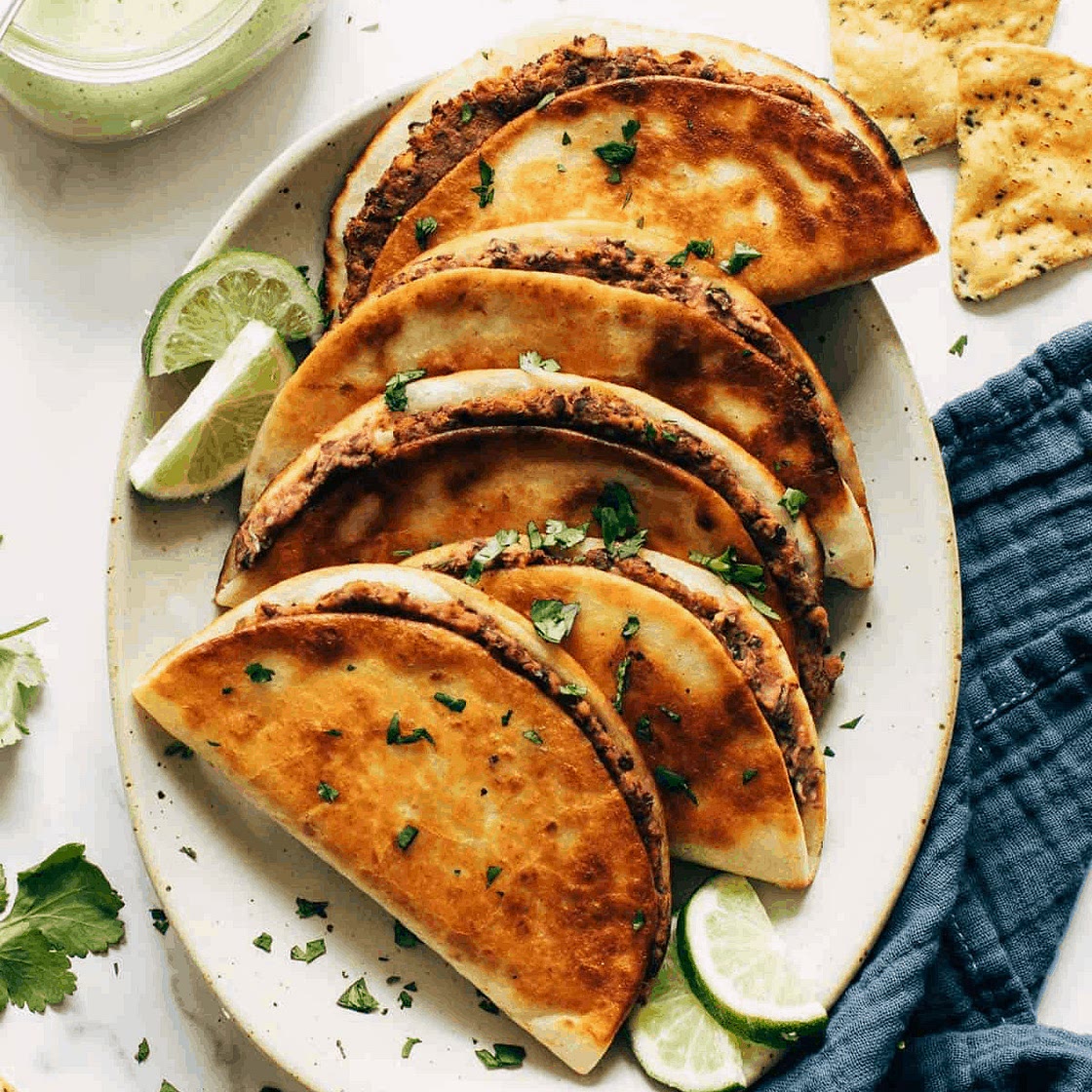 Crispy Black Bean Tacos with Cilantro Lime Sauce