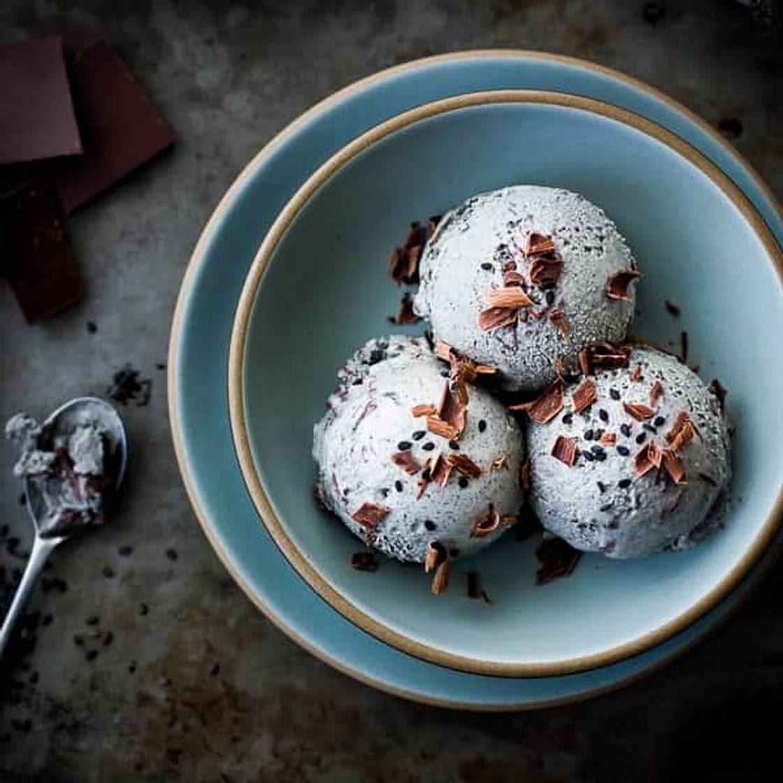 Black Sesame+ Dark Milk Chocolate Chip Ice Cream