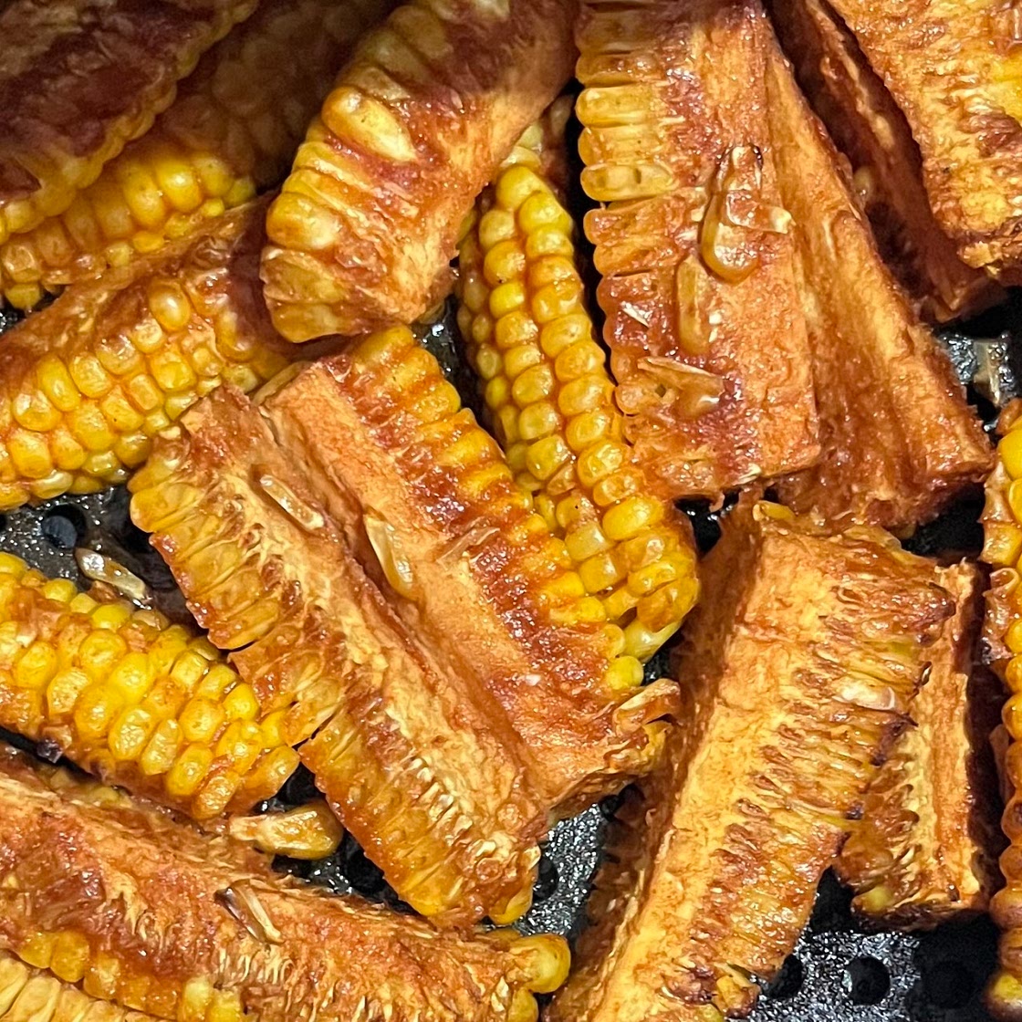 Air fryer BBQ Corn Ribs