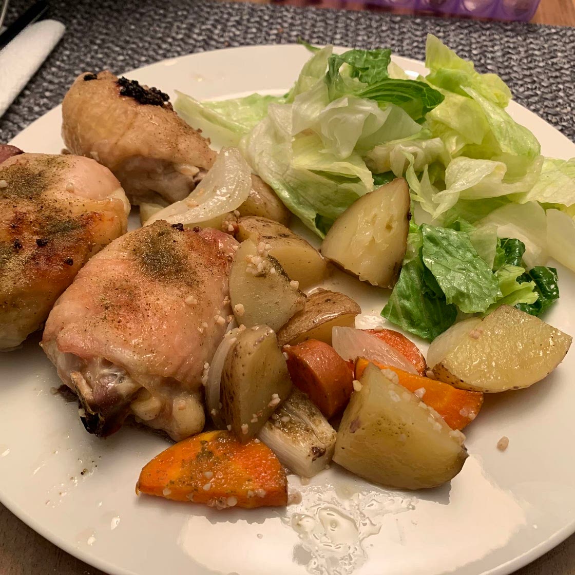 Garlic Roasted Chicken and Baby Potatoes