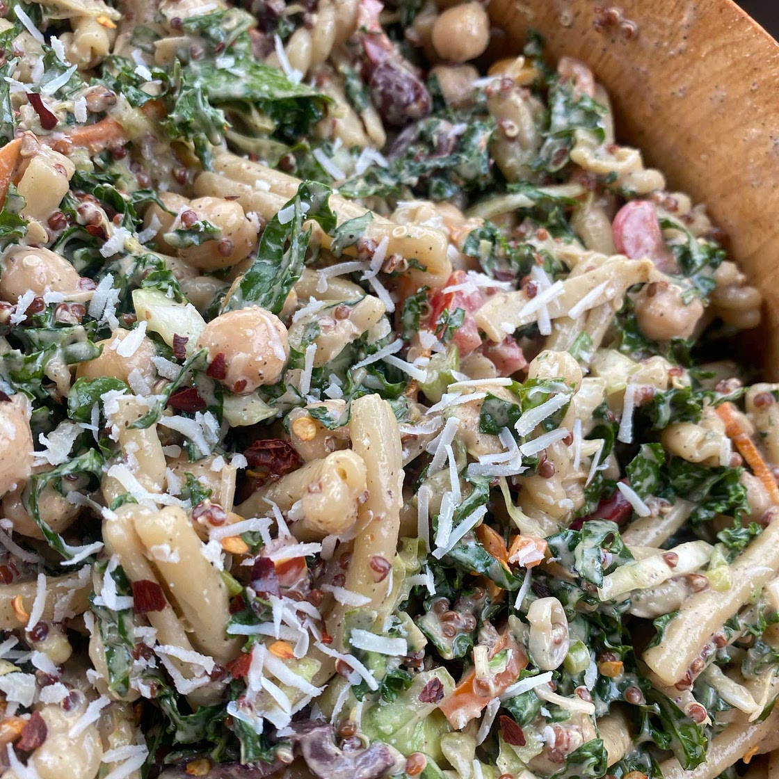 BIG Kale Pasta Salad