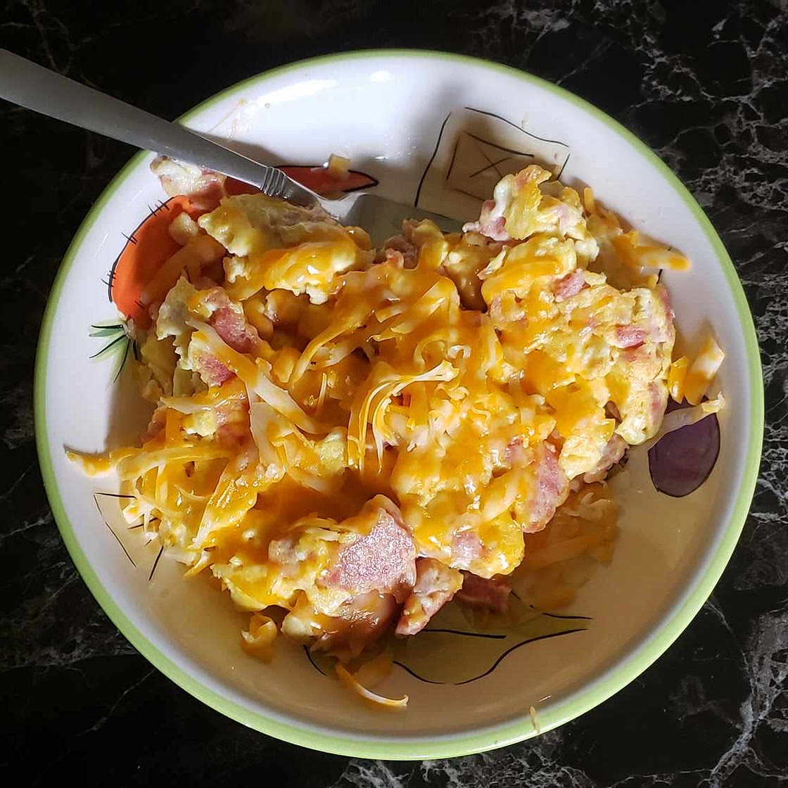 Scrambled Eggs with Cheese & Meat