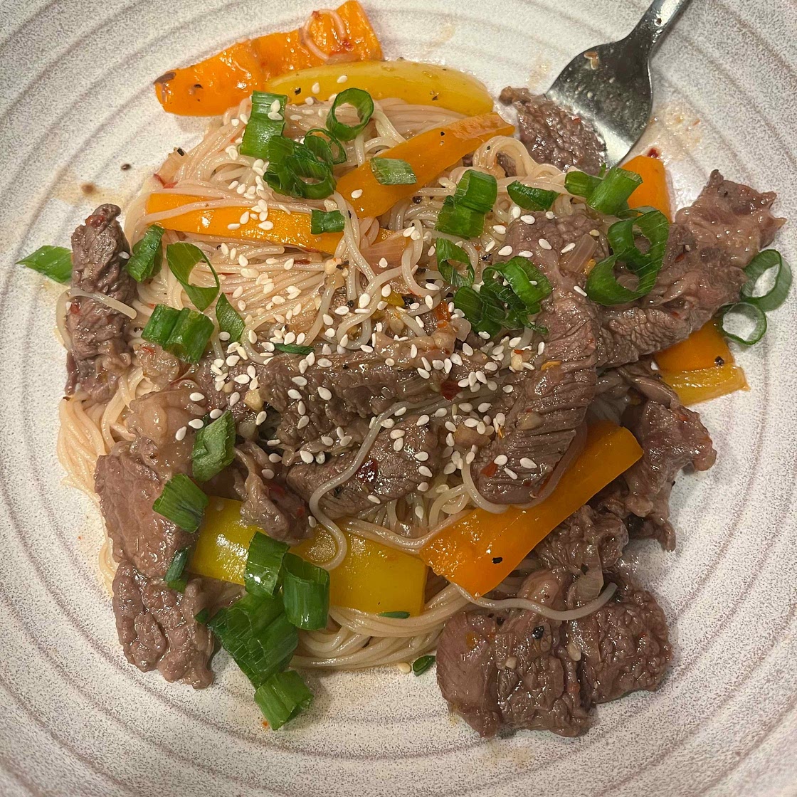 30 Minute Thai Basil Beef Noodles