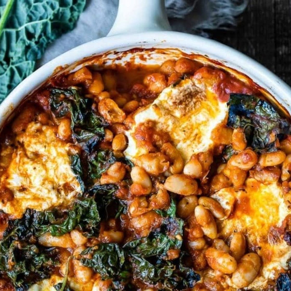 Italian baked beans and kale