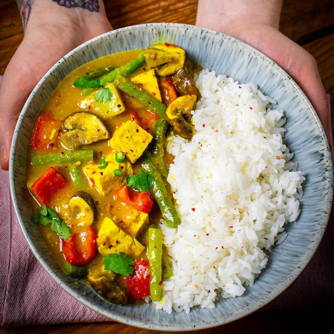 Veg protein yellow thai curry